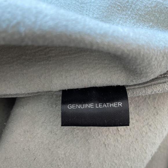 Intermix Light Gray/Blue Leather Skirt with Side Zippers Size Small - Picture 8 of 8